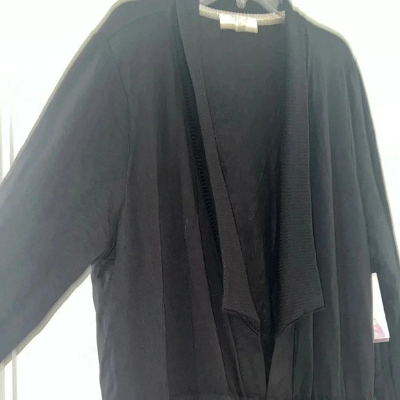 Peyton Primrose Drape Cardigan W/ Drawstring Tie & Pockets - Size 1X - Picture 3 of 9